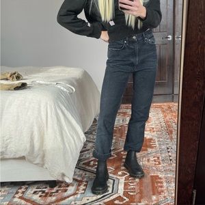 Agolde Black Straight Leg Jeans
